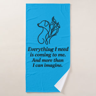 Serviette de bain bleue citation affirmation manif