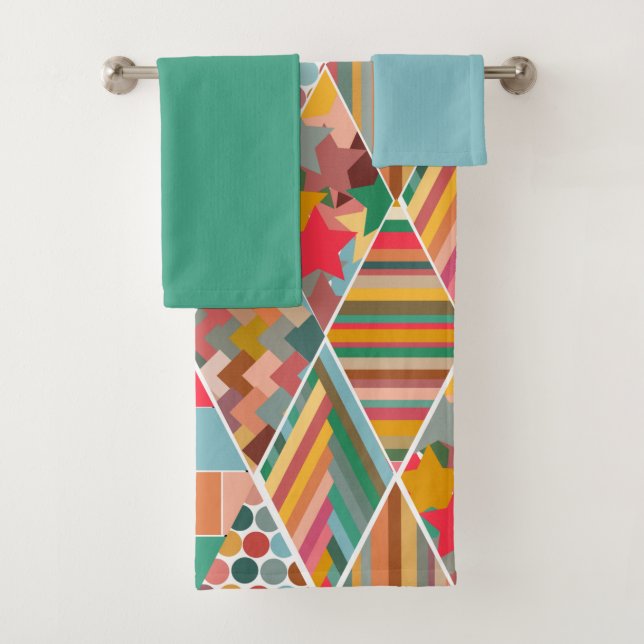 Serviette de bain Boho Crazy Quilt (En situation)