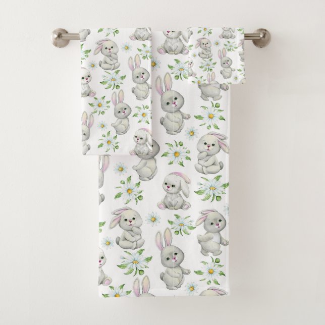 Serviette de bain Bunnies de Pâques (En situation)