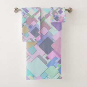 serviette de bain carré pastel