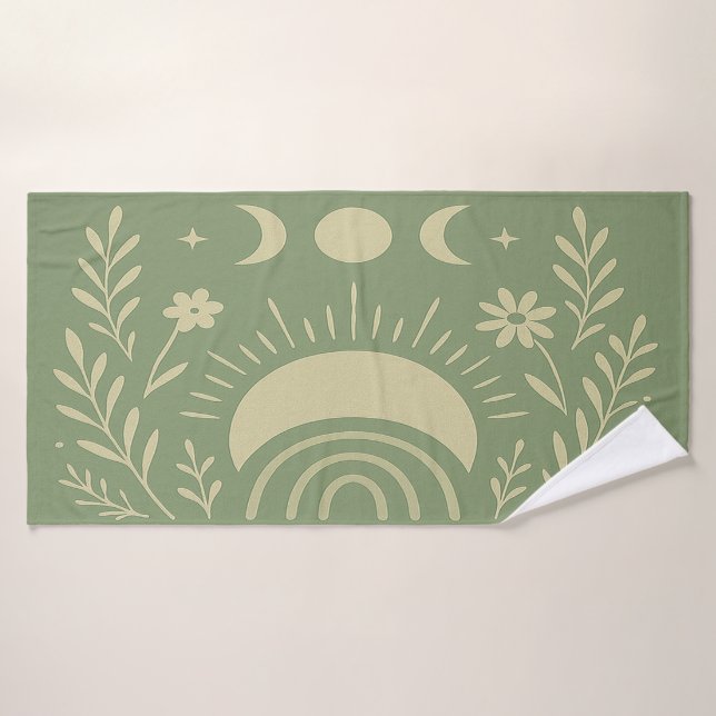 Serviette de bain céleste vert sauge (Serviette de bain)