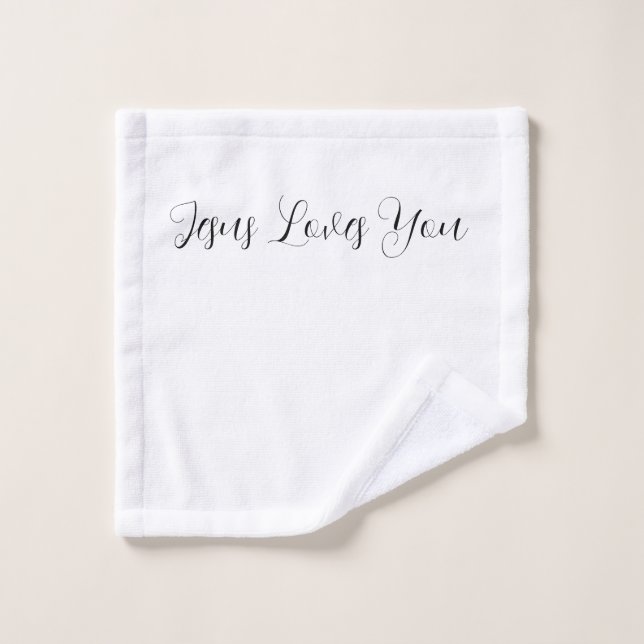 Serviette de bain chrétienne Jésus vous aime (Gant de toilette)