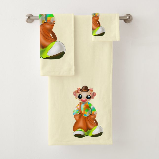 Serviette de bain clown Set Circus - Vos couleurs (En situation)