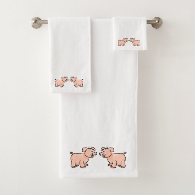 Serviette de bain Cochon (En situation)