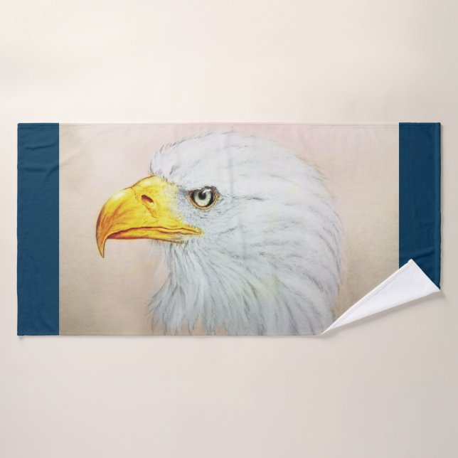 Serviette de bain colorée illustrée - Aigle (Serviette de bain)