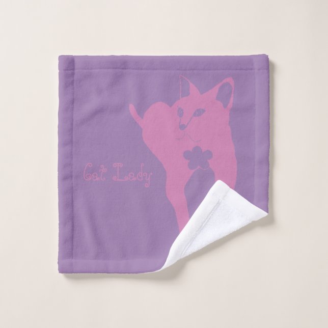 Serviette de bain Dame aux chats (Gant de toilette)