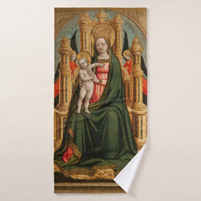 Serviette de bain d'art "La Vierge et l'Enfant" (Serviette de bain)