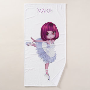 Serviette de bain de filles de ballet, nom