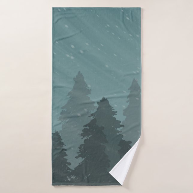 Serviette de bain de la forêt d'hiver (Serviette de bain)
