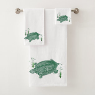 Serviette de bain de la tortue verte