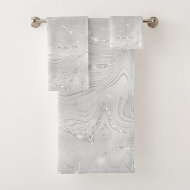 Serviette De Bain De Parties scintillant Blanc Lux (En situation)