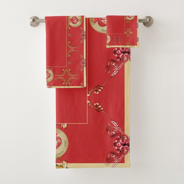 Serviette de bain du 40ème/15ème Mariage (En situation)