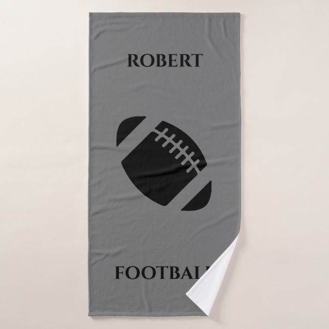 Serviette de bain du football, nom personnalisé (Serviette de bain)
