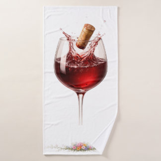Serviette de bain éclaboussée de verre de vin de l