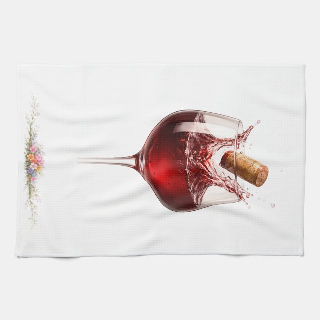 Serviette de bain Éclaboussure de Verre à Vin de L (Horizontal)