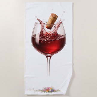 Serviette de bain Éclaboussure de Verre à Vin de L