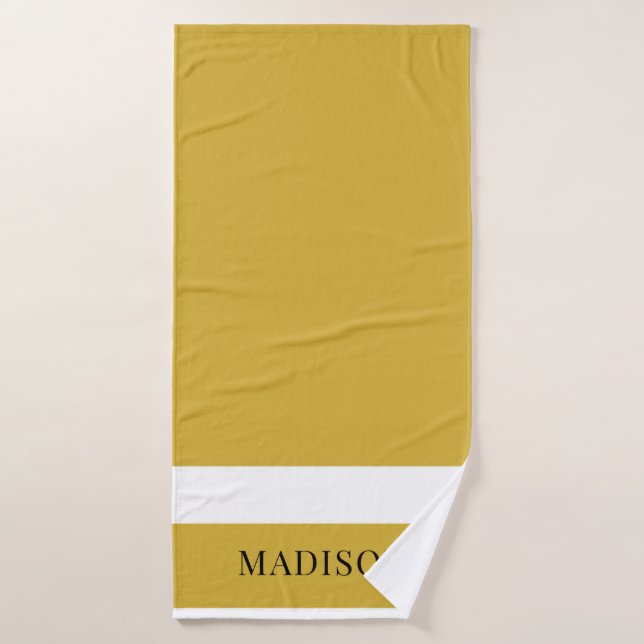 Serviette de bain élégante avec nom personnalisé (Serviette de bain)