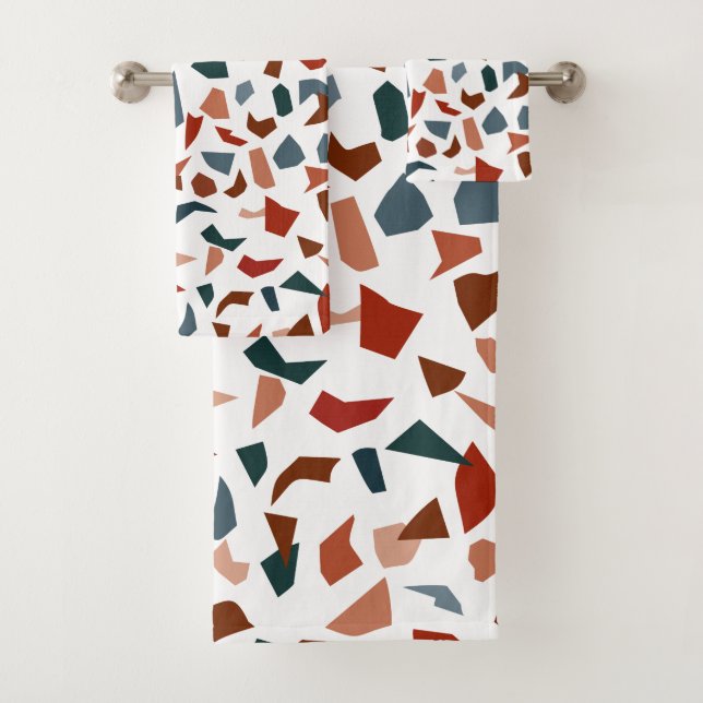 Serviette de bain élégante moderne à motif marbre  (En situation)