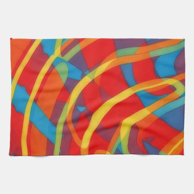 Serviette de bain en art abstrait avec des vibrati (Horizontal)