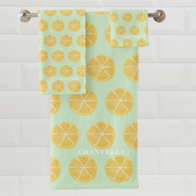 Serviette de bain en citron vert jaune (Créateur téléchargé)