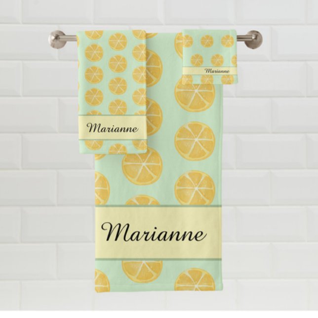 Serviette de bain en citron vert jaune (Créateur téléchargé)