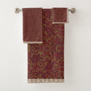 Serviette de bain en dentelle florale vintage bord