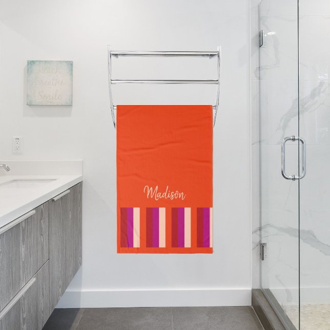 Serviette de bain en Grandes Été - orange rouge (Créateur téléchargé)