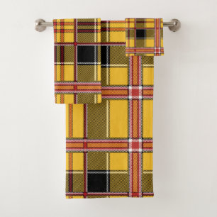 serviette de bain en plaid jaune