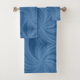 serviette de bain en spirale bleue
