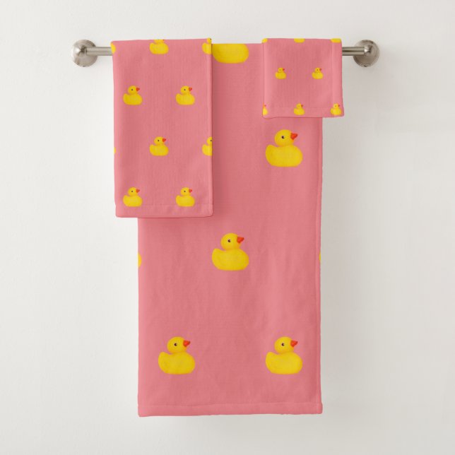 Serviette de bain ensemble canard en caoutchouc bé (En situation)