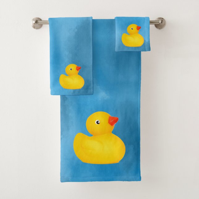 Serviette de bain ensemble canard en caoutchouc bé (En situation)