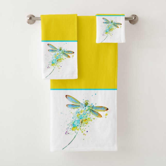 Serviette de bain ensemble Dragonfly éclaboussure  (En situation)