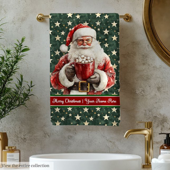 Serviette de bain Festive Santa Claus Set pour cad (Festive Santa Claus Bath Towel Set for Gift)