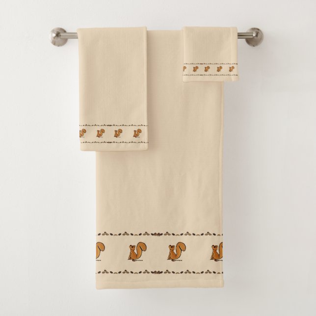 Serviette de bain figdewdrop Écureuil Gland & Feui (En situation)