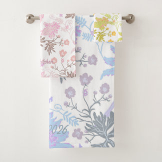 Serviette de bain florale aux fleurs sauvages past