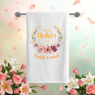 Serviette de bain florale personnalisée pour la fê