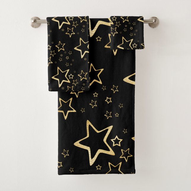 Serviette de bain Foil Gold Stars (En situation)