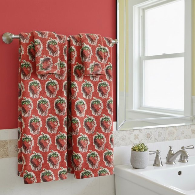 Serviette de bain fraise (Créateur téléchargé)