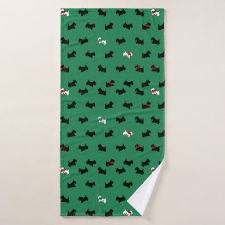 Serviette de bain grande pour Noël Scottish Terrie