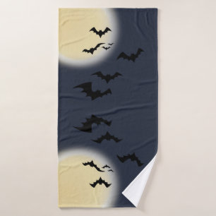 Serviette de bain Halloween pleine lune avec chauv