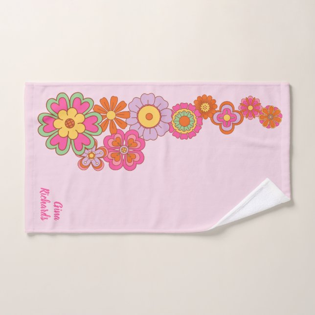 Serviette de bain Hippie super rétro 60s (Serviette à main)