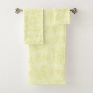 Serviette de bain jaune Floral Damask
