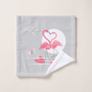 Serviette de bain large Amour Flamant Rose