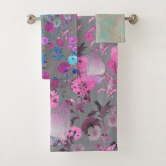 Serviette de bain lavée à l'impression de fleurs i