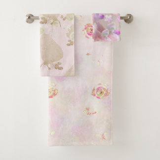 Serviette de bain lavée à l'impression de fleurs i