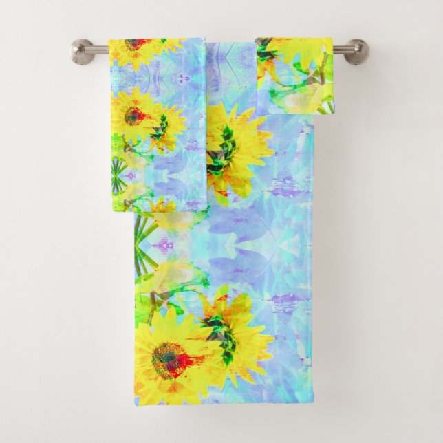 Serviette de bain Lavender Sunflowers (En situation)