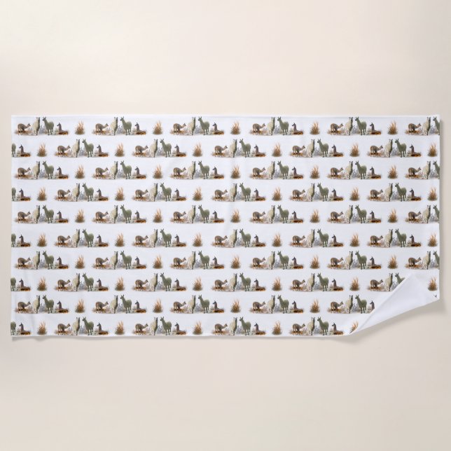 Serviette de bain Llama Meadow (choisir la couleur (Devant)