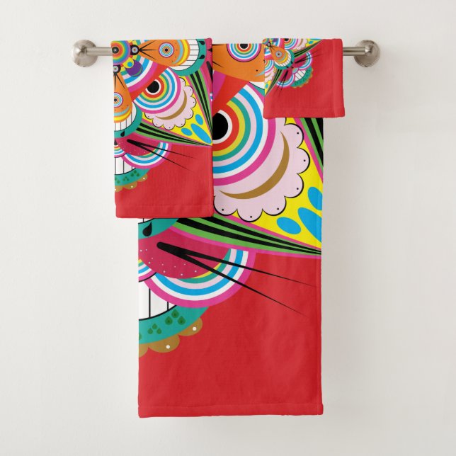 Serviette de bain Mandala Tiger Dragon (En situation)