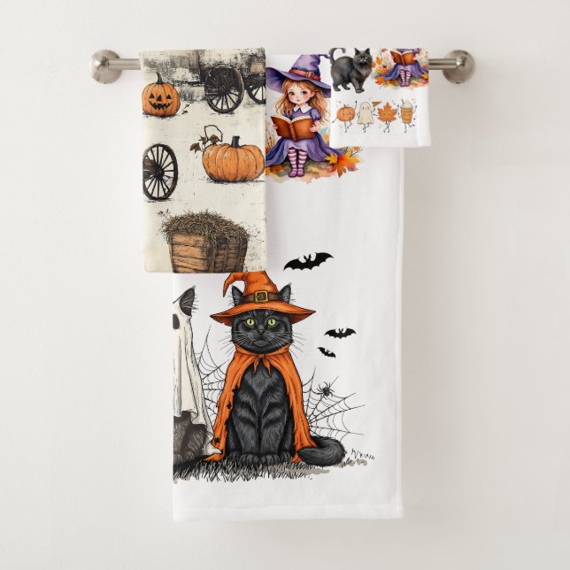 Serviette de bain mignonne d'Halloween, décoration (En situation)