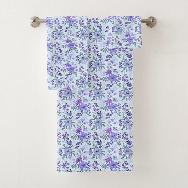 Serviette de bain mignonne mauve à la main tiré Fl (En situation)
